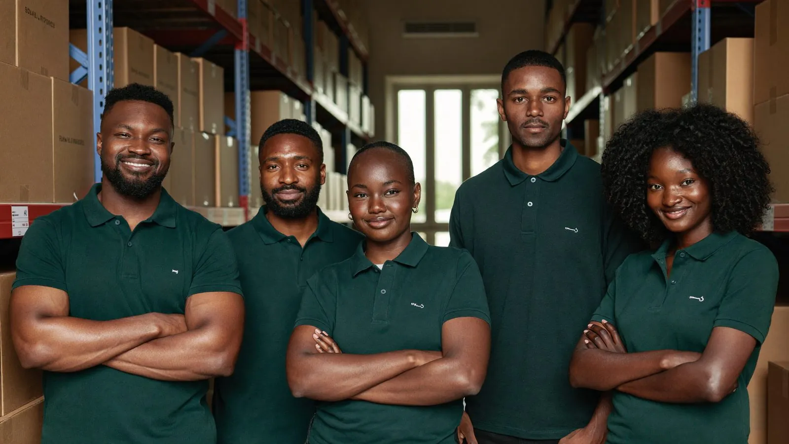 The Light Parcel operations team in the warehouse